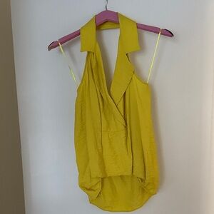 Anthropologie Mustard Drape Blouse